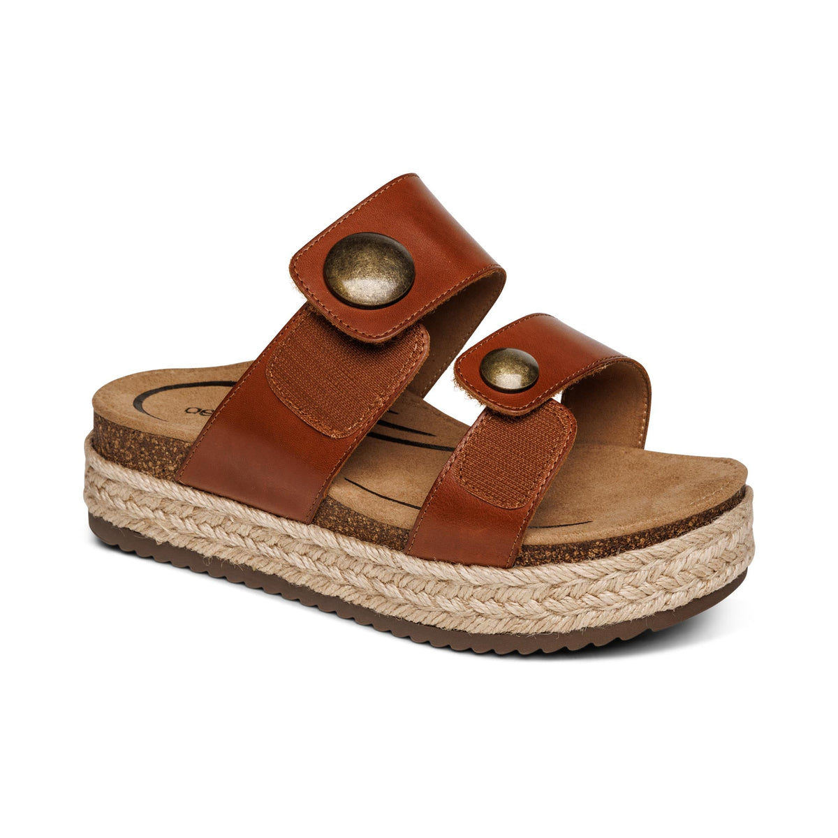 Aetrex Sofie Platform Sandal - Cognac