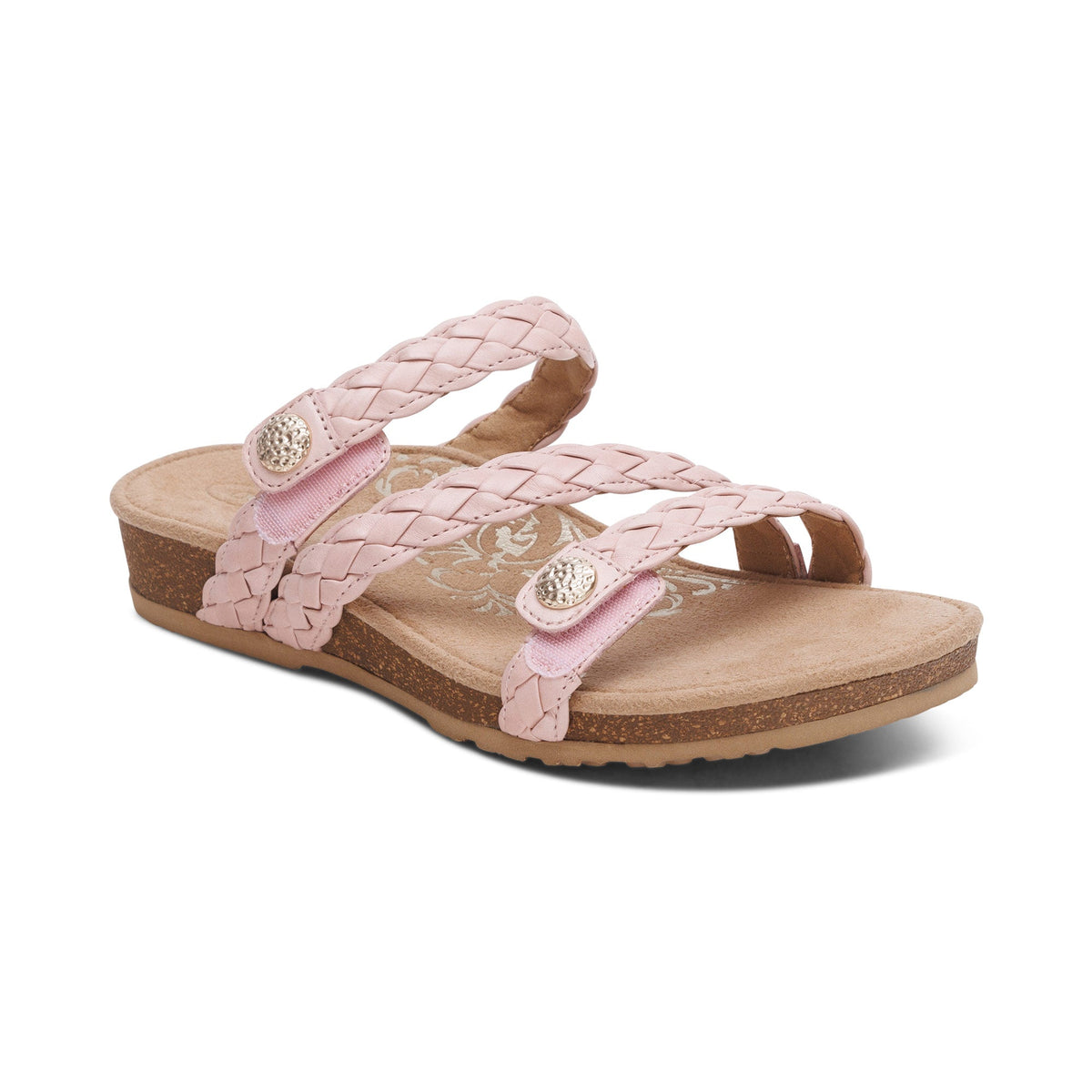 Aetrex Josie Braided Slide - Rose