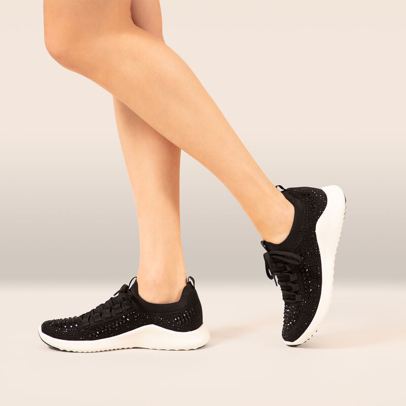 Aetrex Carly Arch Support Sneaker - Black Sparkle
