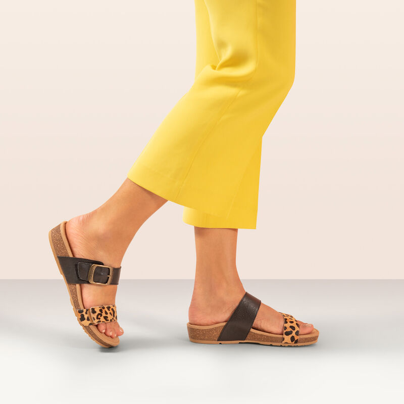 Aetrex Daisy Adjustable Slide - Leopard