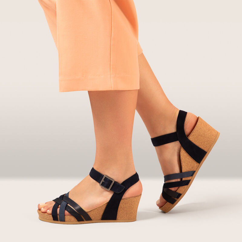 Aetrex Noelle Arch Support Wedge - Navy