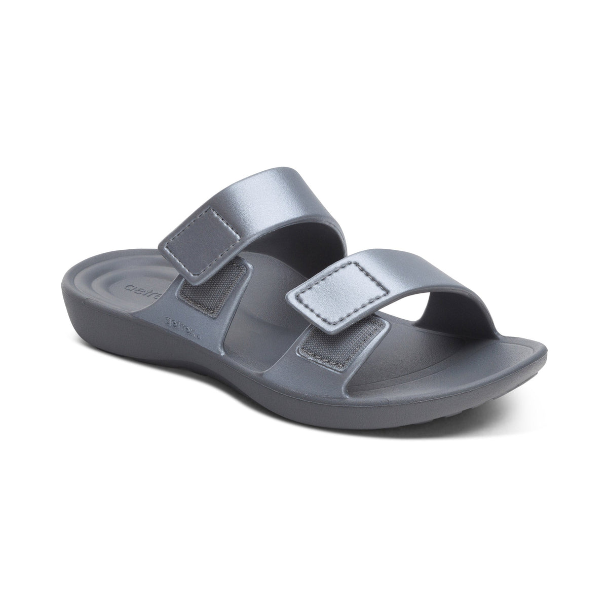 Aetrex Kaia Two Band Slide - Pewter