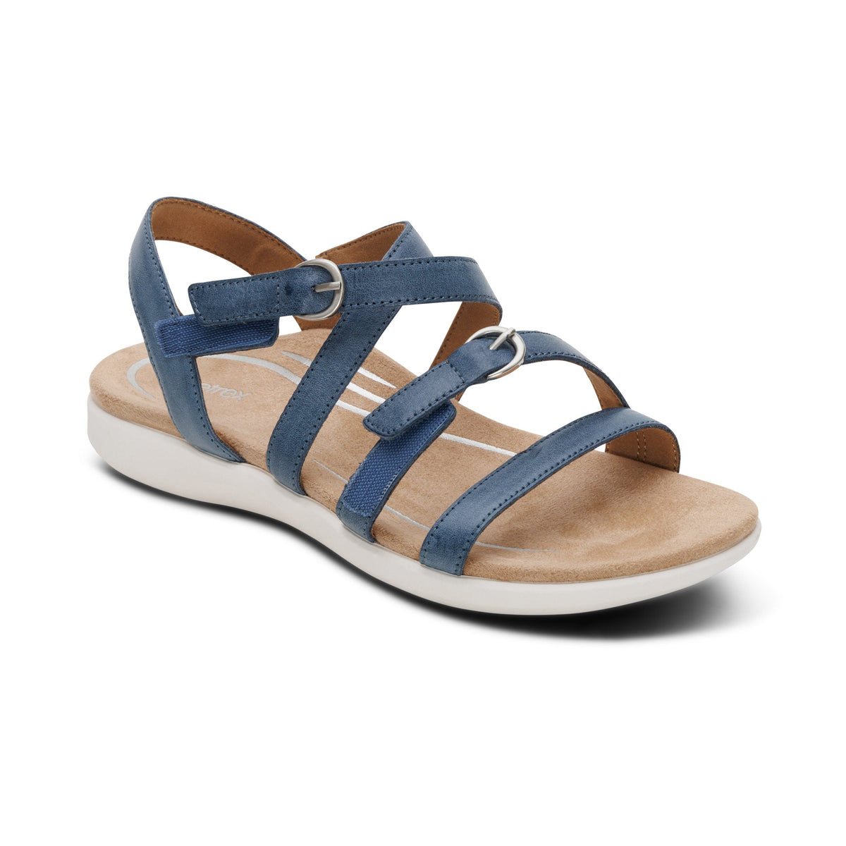 Aetrex Hadley Adjustable Quarter Strap Sandal - Hazy Blue