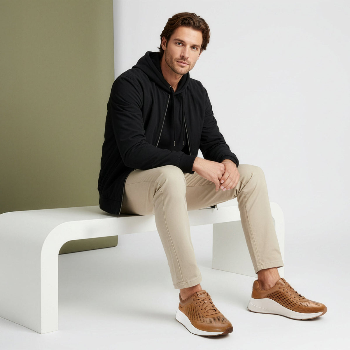 Aetrex Drew Arch Support Sneaker - Tan