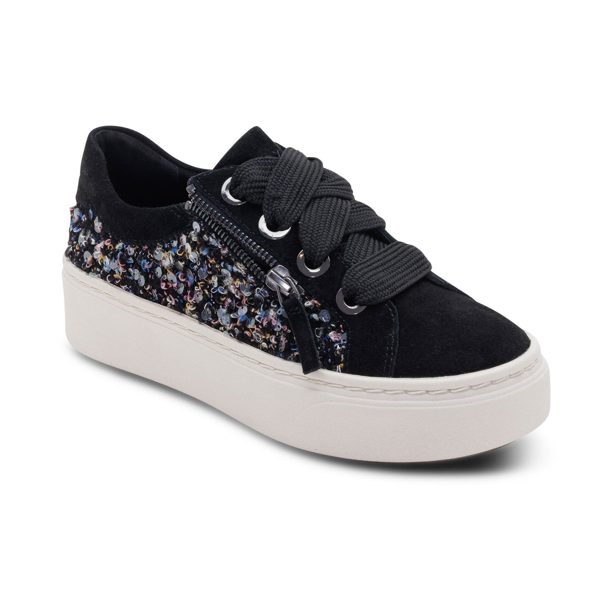 Aetrex Aubrey Arch Support Platform Sneaker - Black Knit