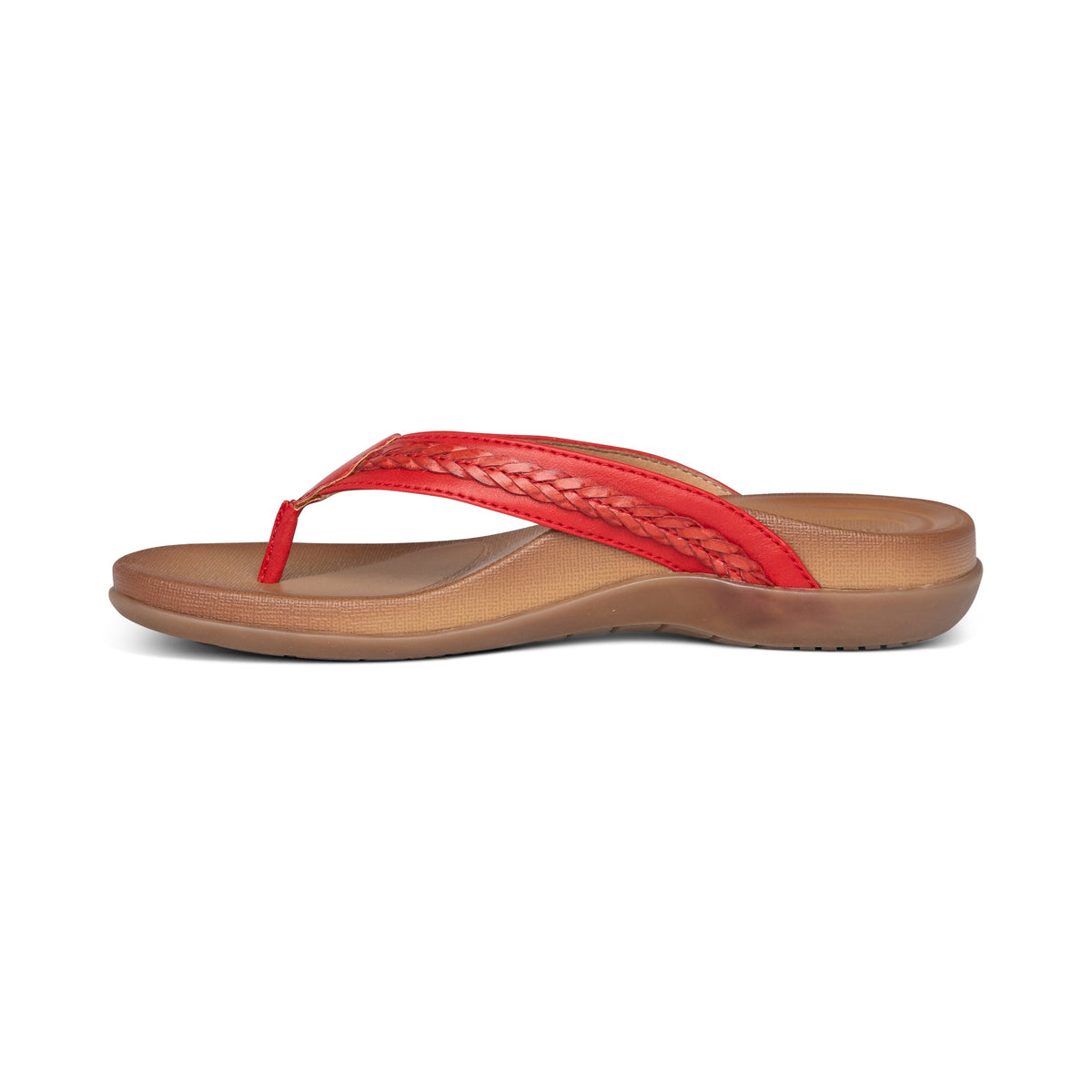 Aetrex Emmy Braided Thong Sandal - Red