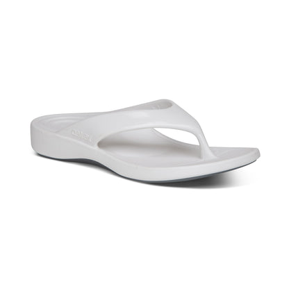 Aetrex Maui Orthotic Women's Flips - Glossy White