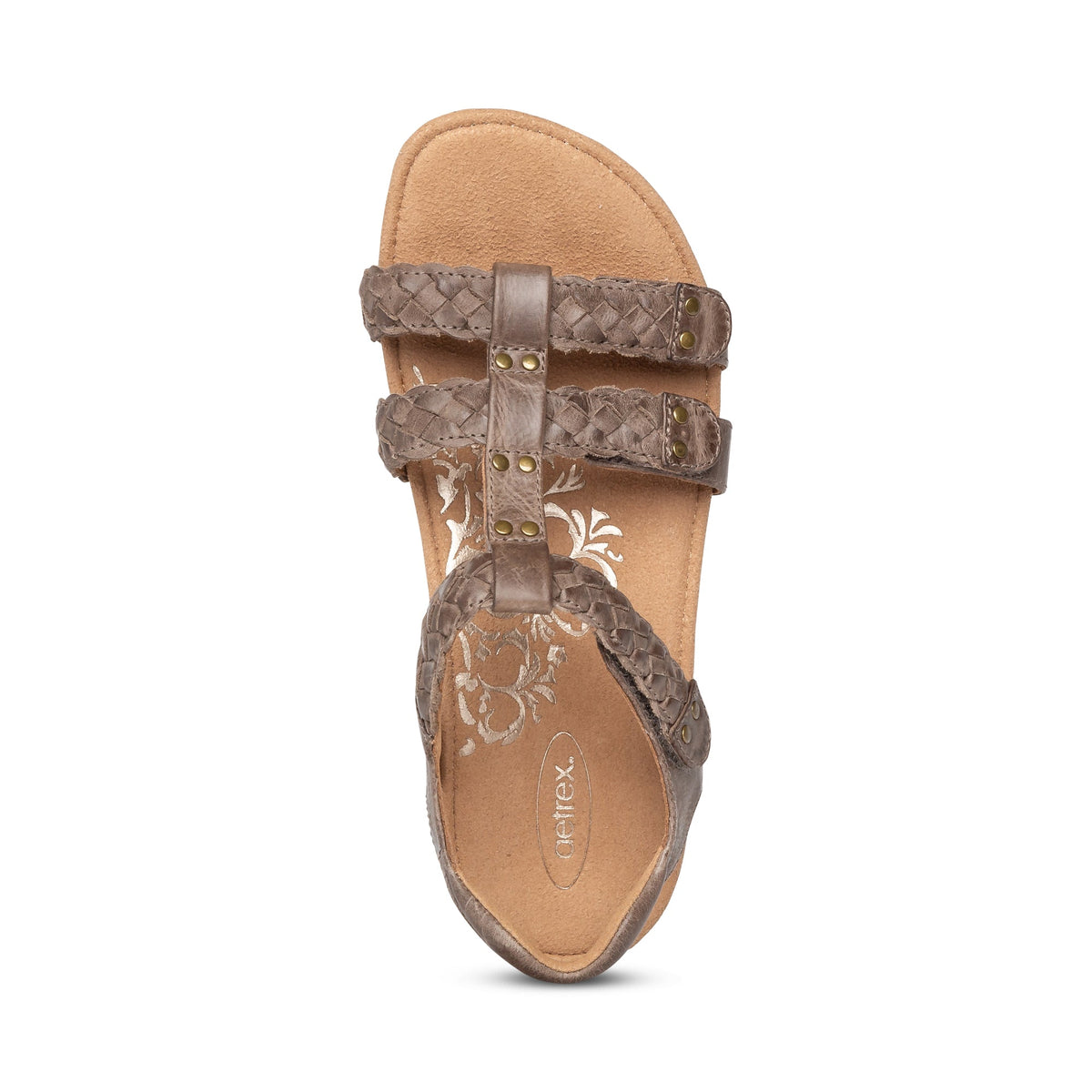 Aetrex Reese Adjustable Gladiator Sandal - Taupe
