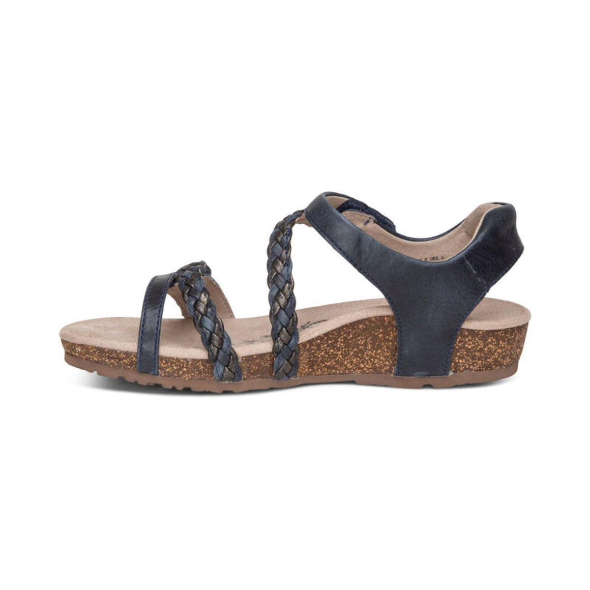Aetrex Jillian Braided Quarter Strap Sandal - Navy