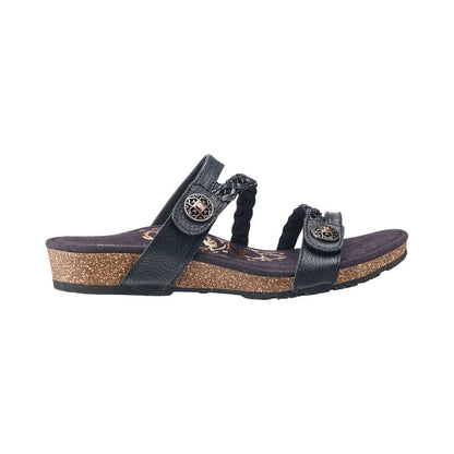 Aetrex Janey Braided Slide - Black