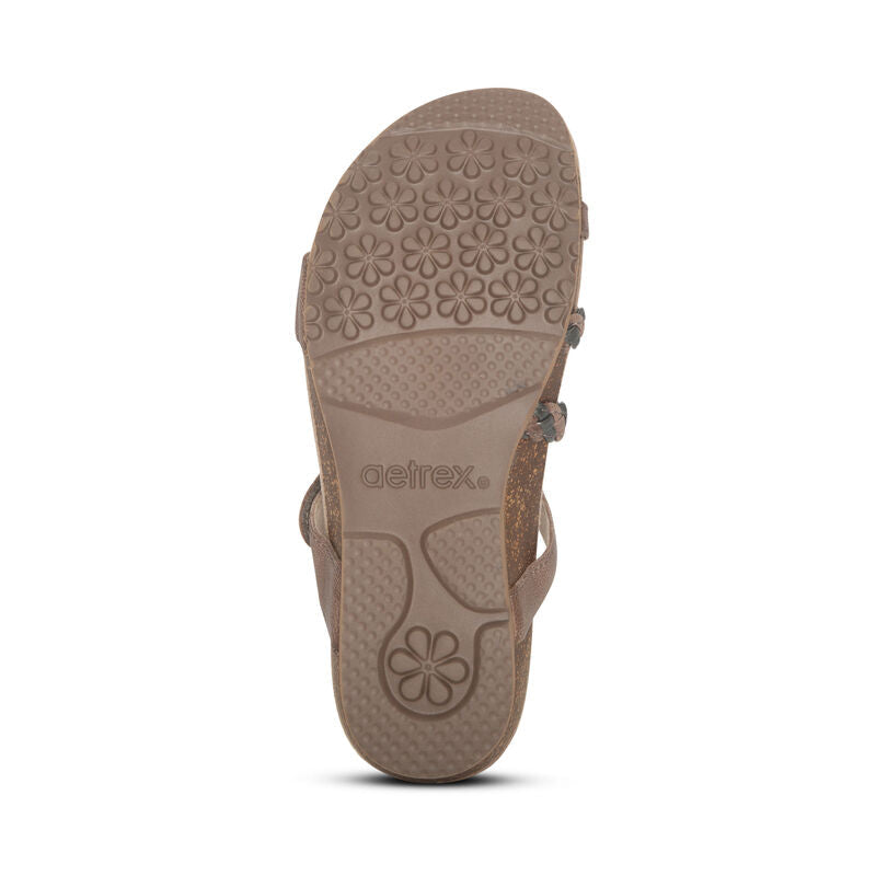 Aetrex Janey Braided Slide - Stone