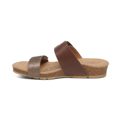 Aetrex Daisy Adjustable Slide - Brown