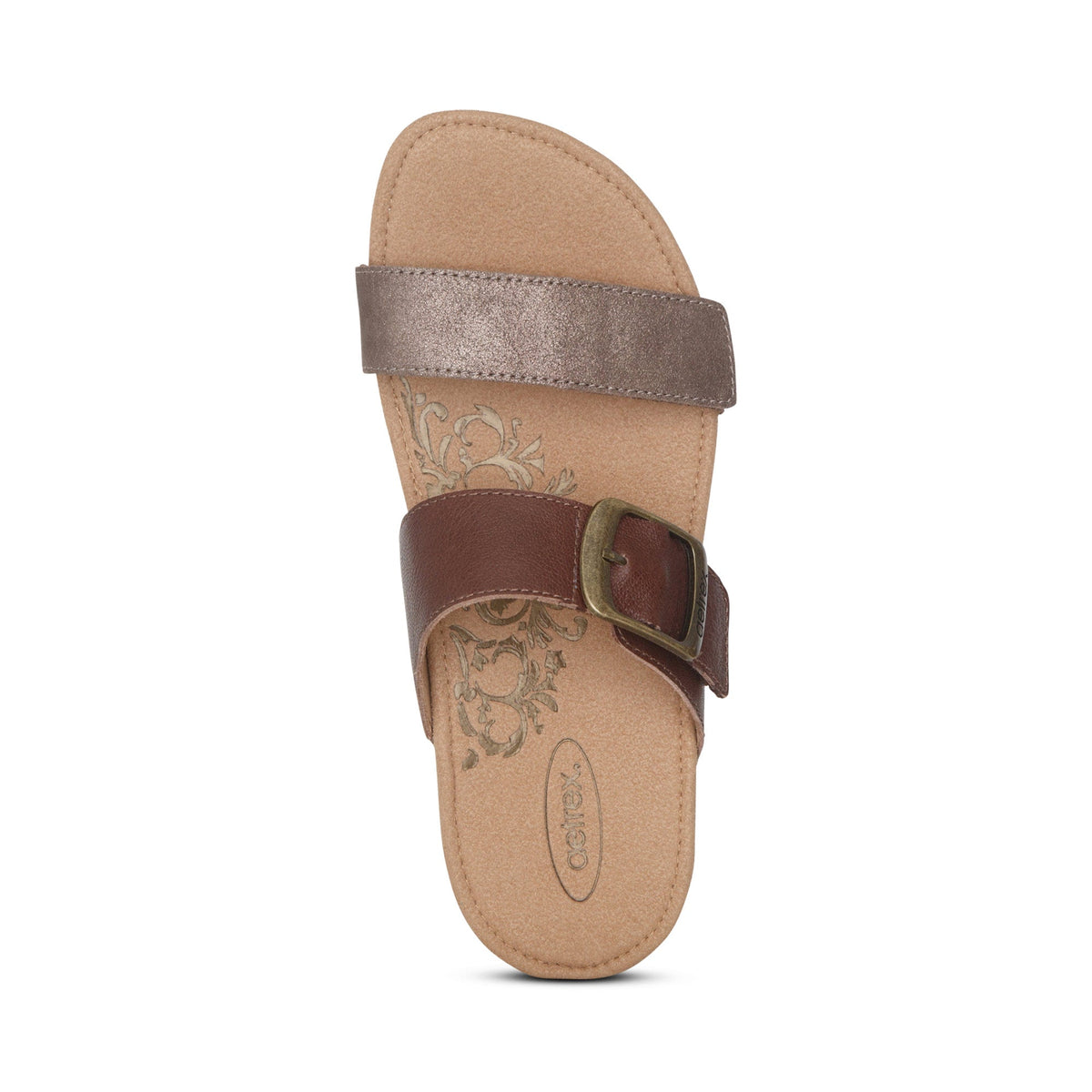 Aetrex Daisy Adjustable Slide - Brown