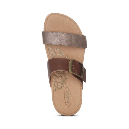Aetrex Daisy Adjustable Slide - Brown