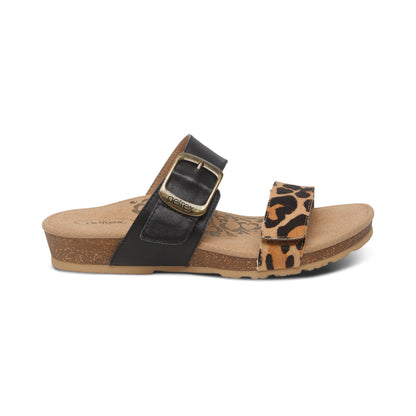 Aetrex Daisy Adjustable Slide - Leopard