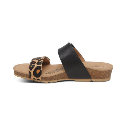 Aetrex Daisy Adjustable Slide - Leopard