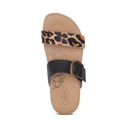 Aetrex Daisy Adjustable Slide - Leopard