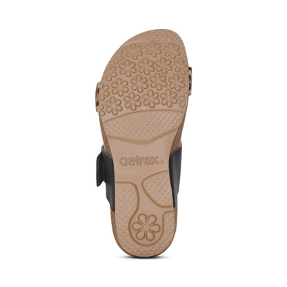 Aetrex Daisy Adjustable Slide - Leopard