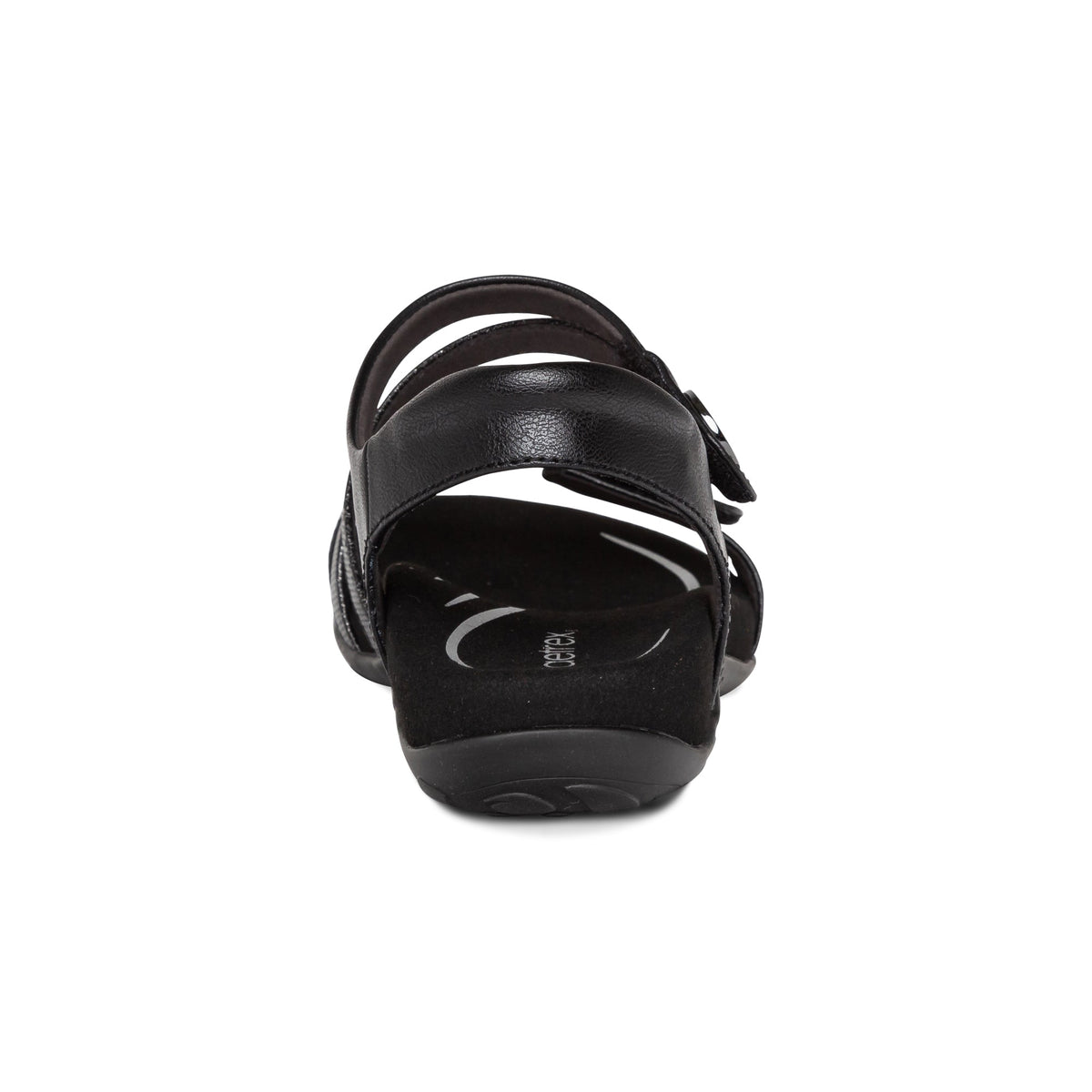 Aetrex Jess Adjustable Quarter Strap Sandal - Black