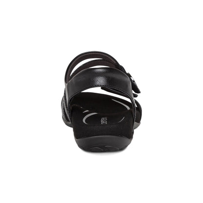 Aetrex Jess Adjustable Quarter Strap Sandal - Black