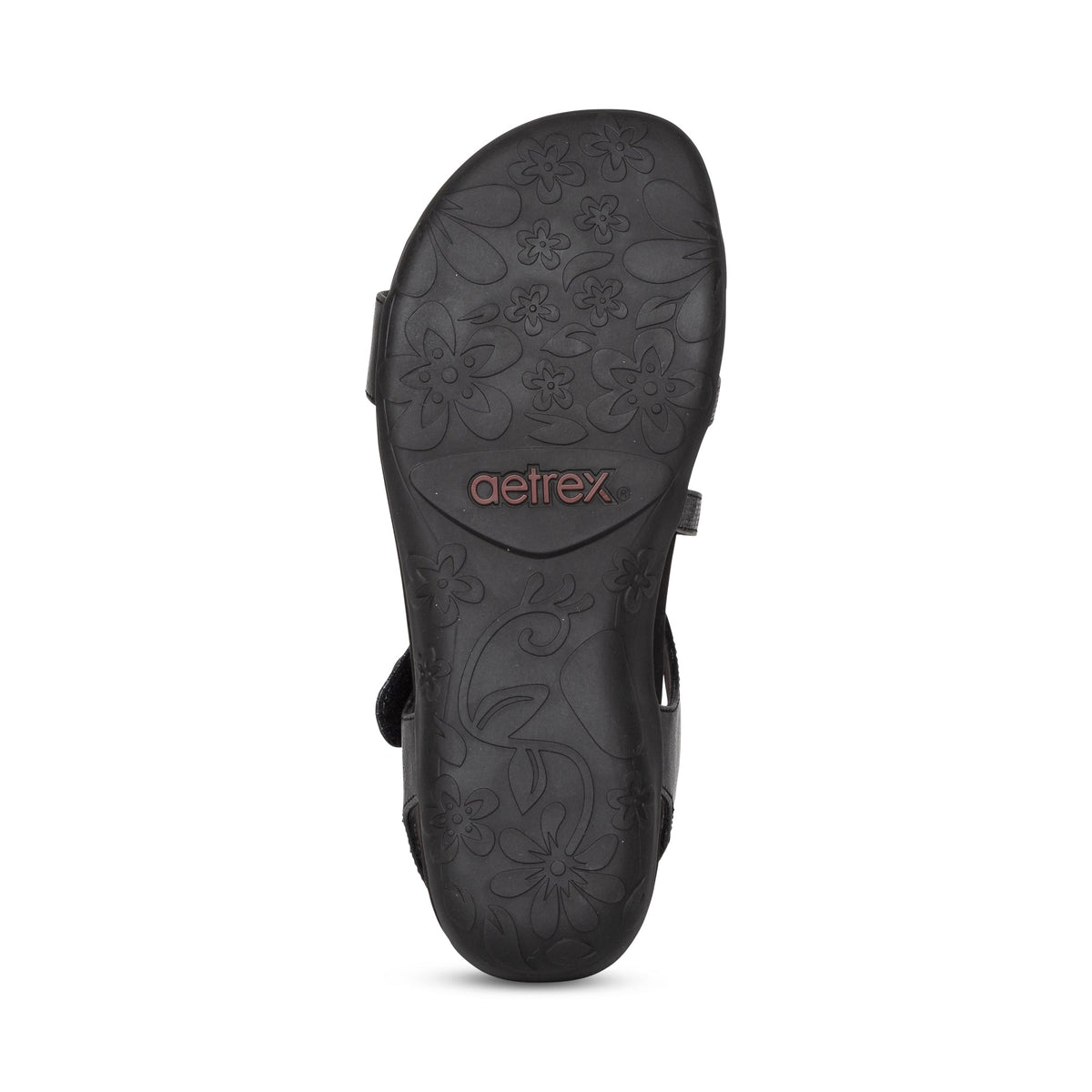 Aetrex Jess Adjustable Quarter Strap Sandal - Black