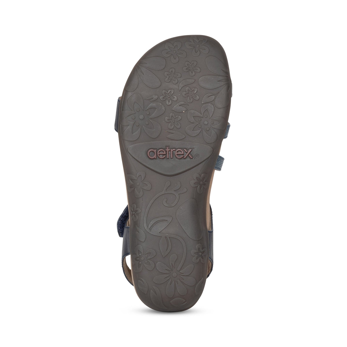 Aetrex Jess Adjustable Quarter Strap Sandal - Navy