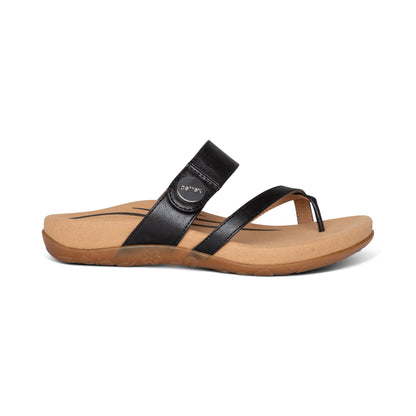 Aetrex Izzy Adjustable Slide Sandal - Black