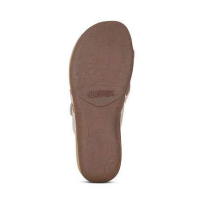Aetrex Izzy Adjustable Slide Sandal - Gold