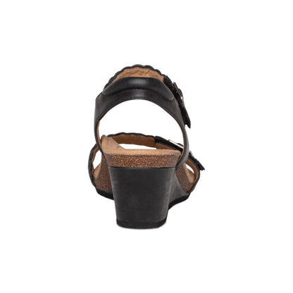 Aetrex Grace Adjustable Woven Wedge - Black
