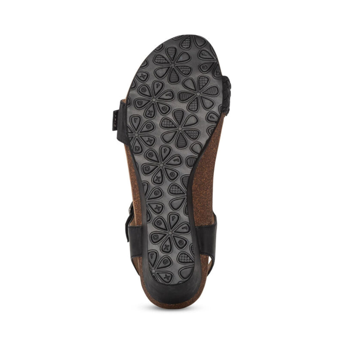 Aetrex Grace Adjustable Woven Wedge - Black
