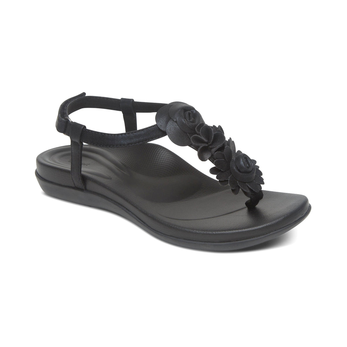 Aetrex Charli Thong Sandal - Black