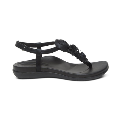Aetrex Charli Thong Sandal - Black