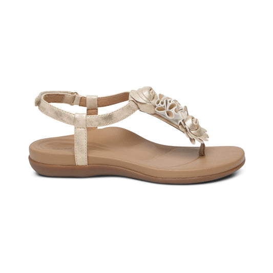 Aetrex Charli Thong Sandal - Champagne