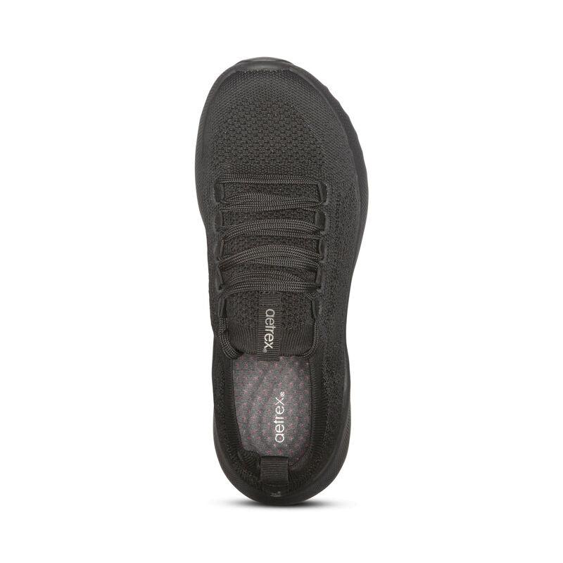 Aetrex Carly Arch Support Sneaker - Black/Black