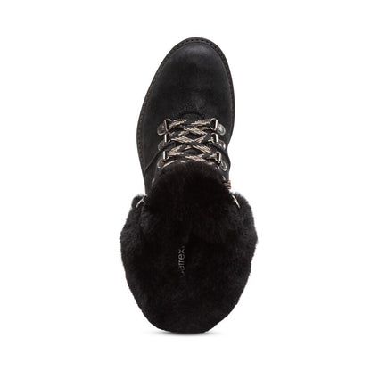 Aetrex Brooklyn Fur Lace-Up Boot - Black