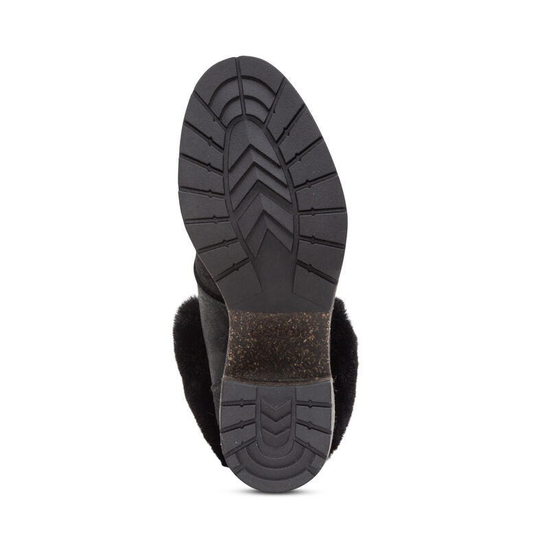 Aetrex Brooklyn Fur Lace-Up Boot - Black