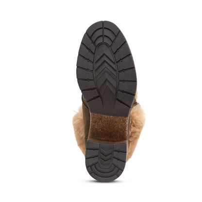 Aetrex Brooklyn Fur Lace-Up Boot - Khaki