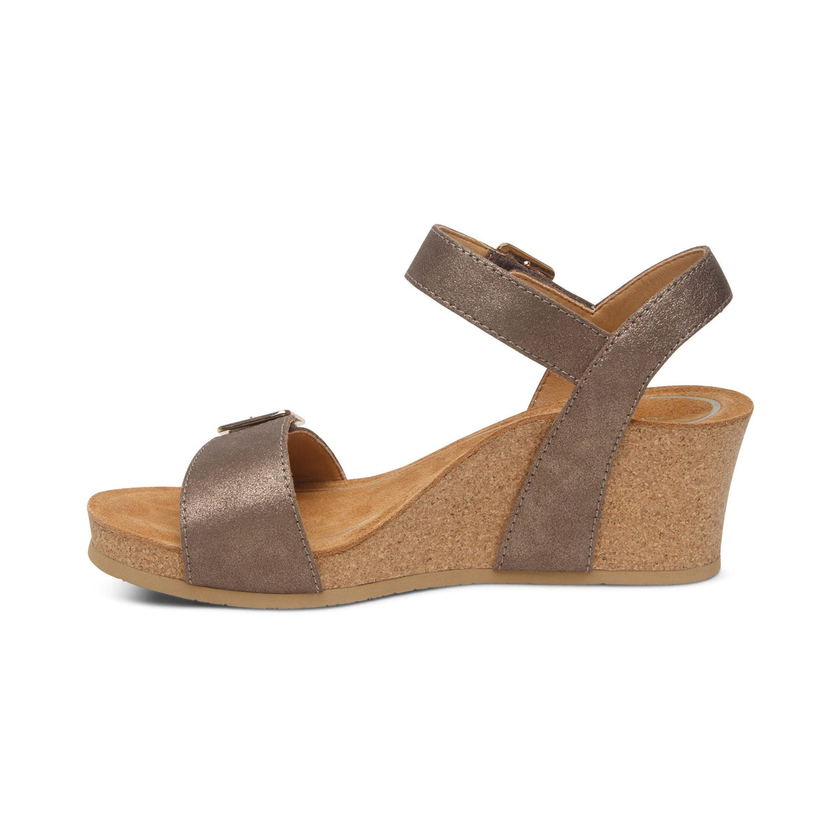 Aetrex Lexa Quarter Strap Wedge - Bronze