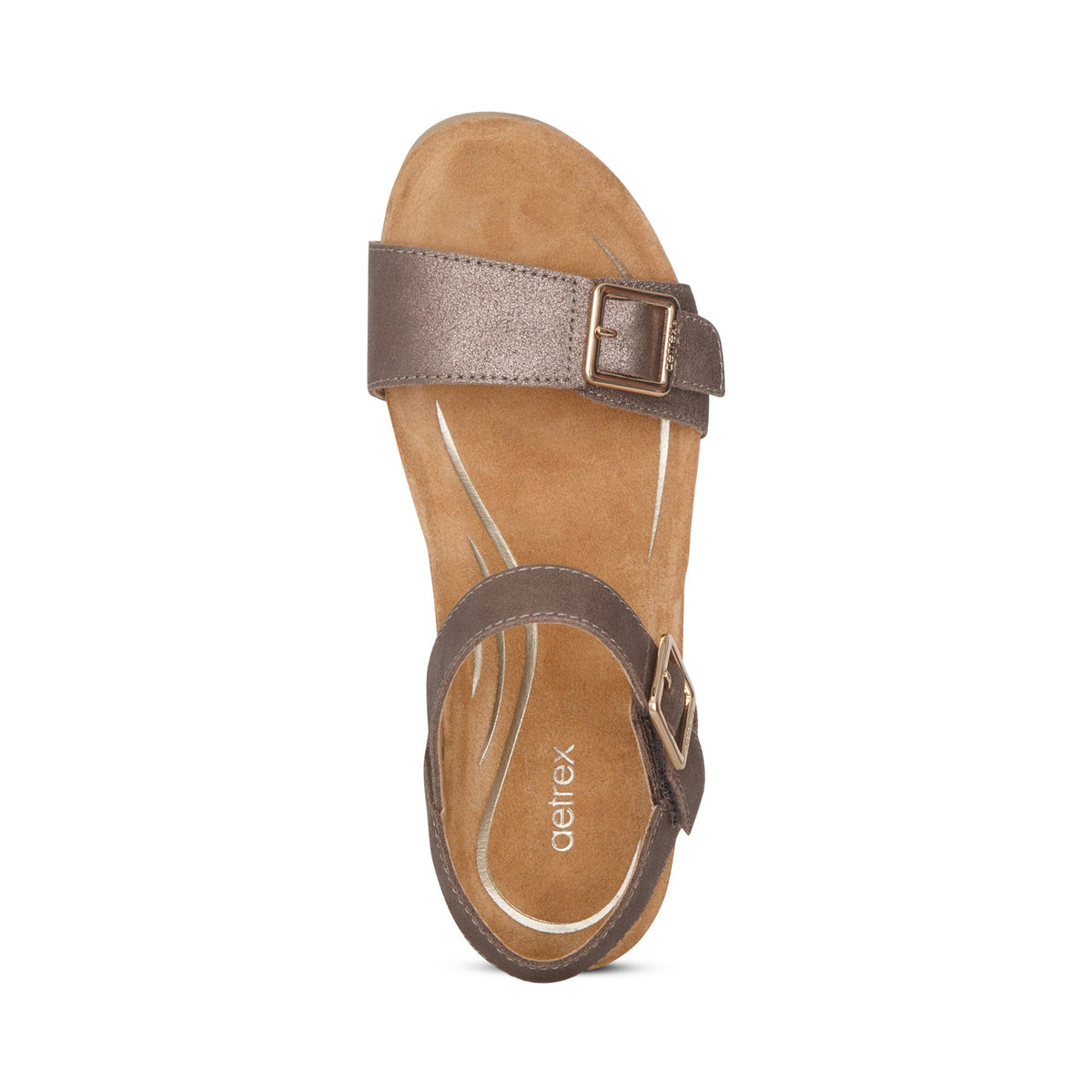 Aetrex Lexa Quarter Strap Wedge - Bronze