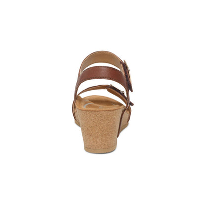 Aetrex Lexa Quarter Strap Wedge - Walnut