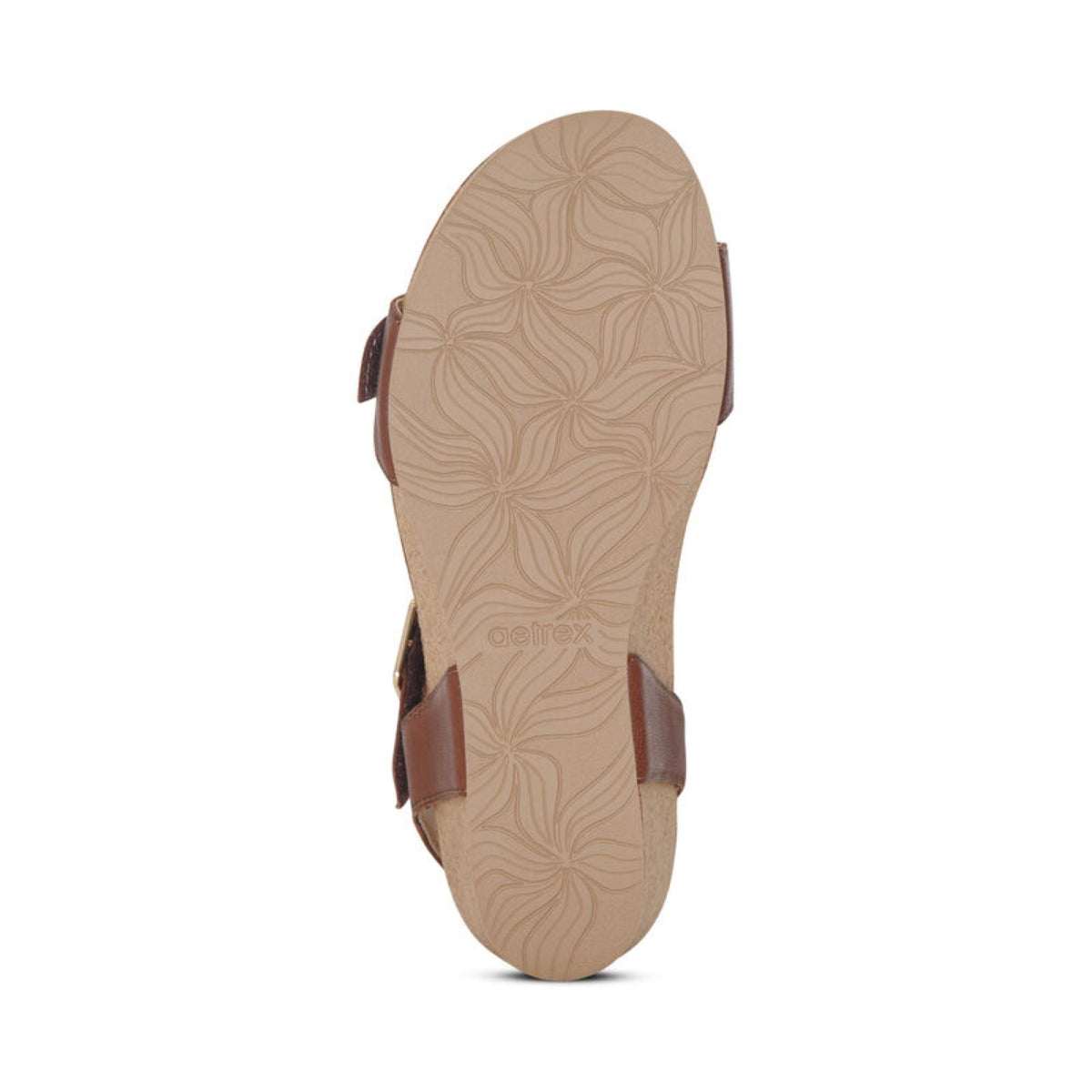 Aetrex Lexa Quarter Strap Wedge - Walnut