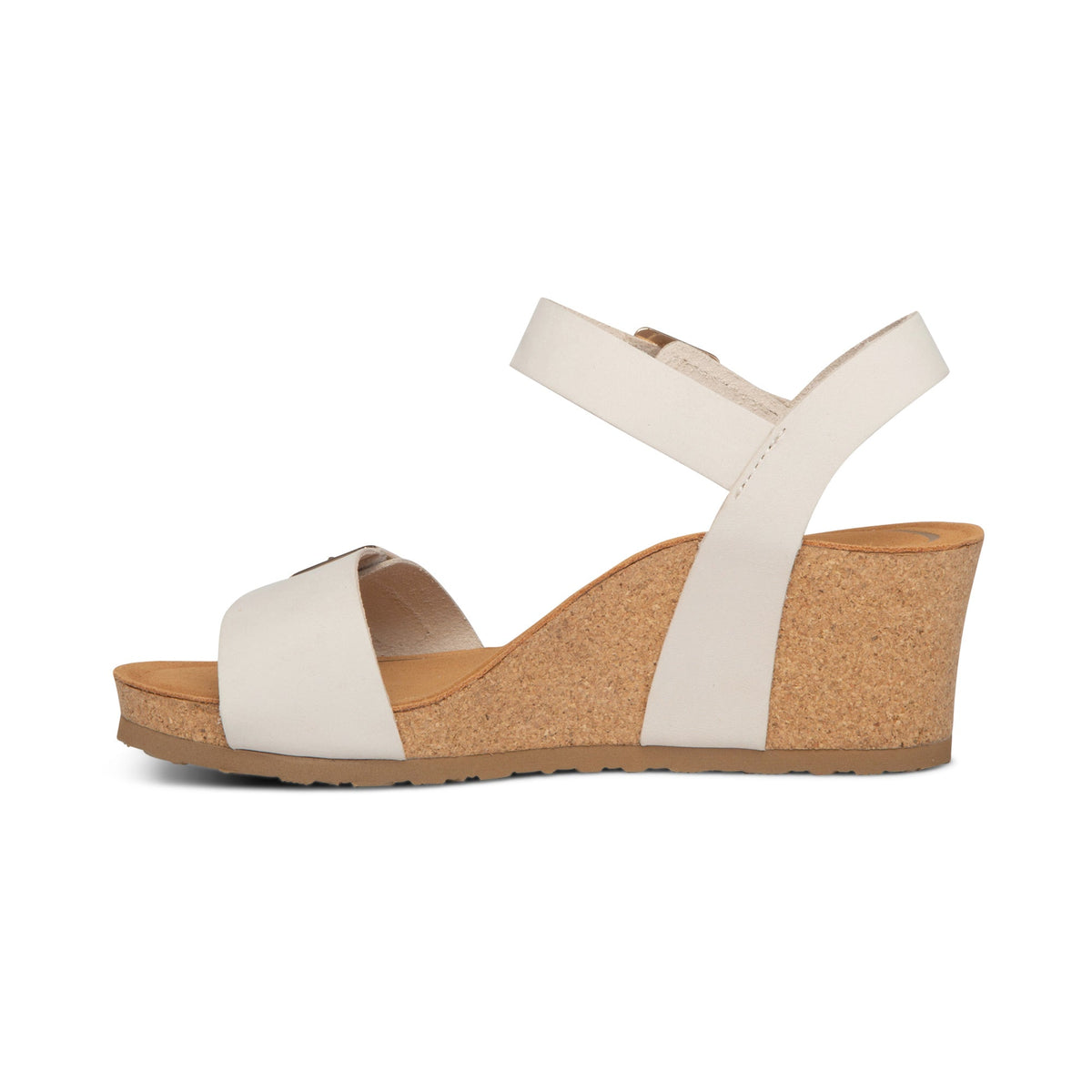 Aetrex Lexa Quarter Strap Wedge - Ivory