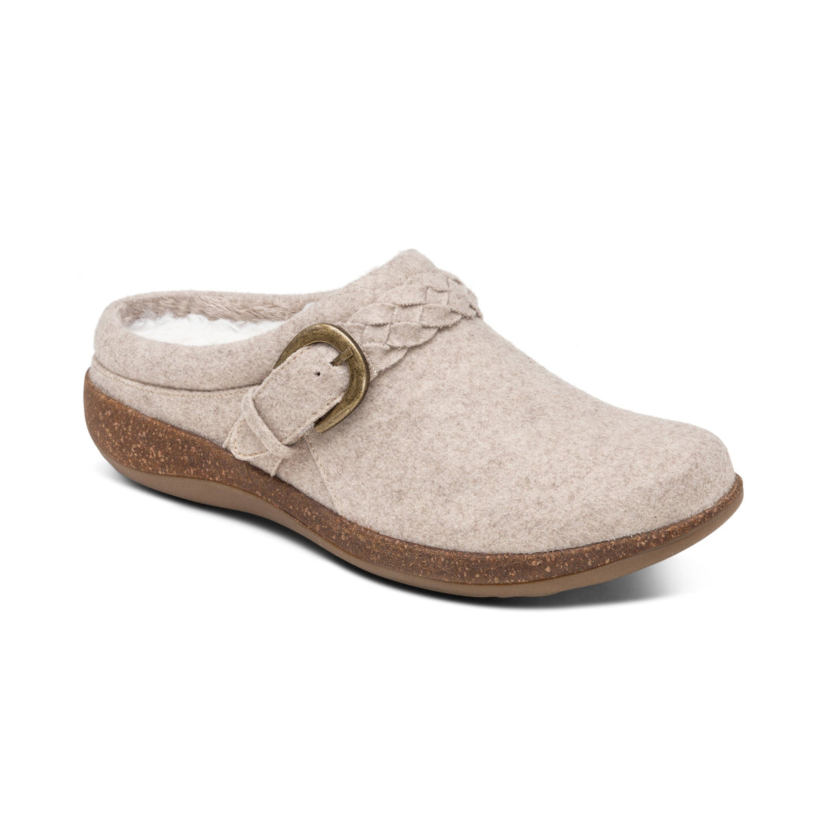 Aetrex Libby Comfort Clog - Oatmeal Wool