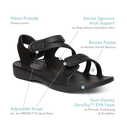Aetrex Jillian Sport Sandal - Leopard