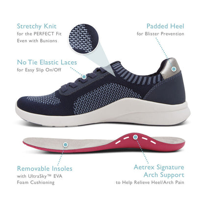 Aetrex Teagan Arch Support Sneaker - Oatmeal