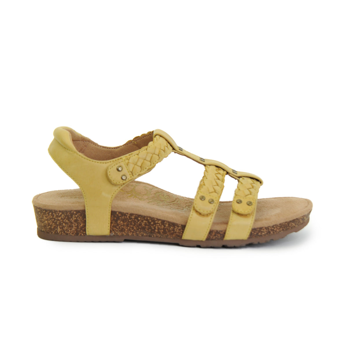 Aetrex Reese Adjustable Gladiator Sandal - Yellow
