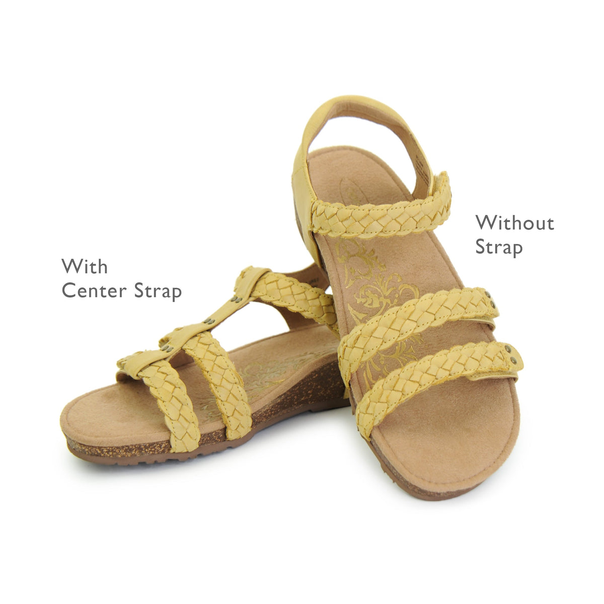 Aetrex Reese Adjustable Gladiator Sandal - Yellow