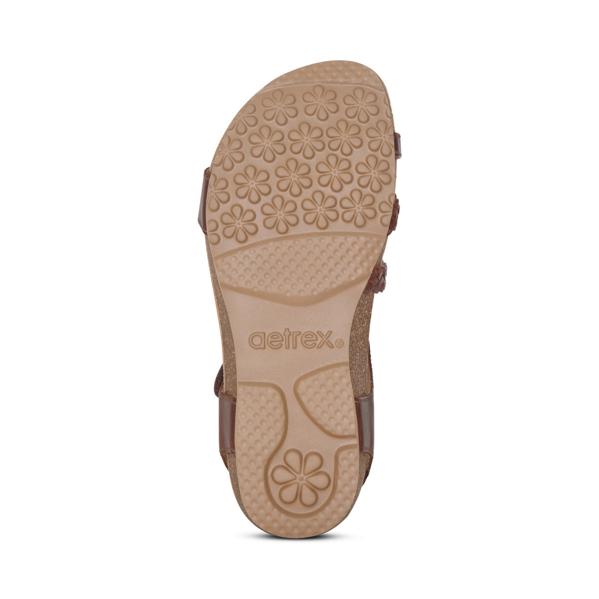 Aetrex Jillian Braided Quarter Strap Sandal - Walnut