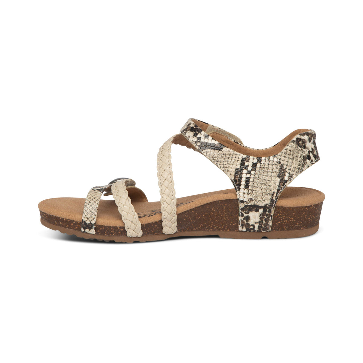 Aetrex Jillian Braided Quarter Strap Sandal - Snake