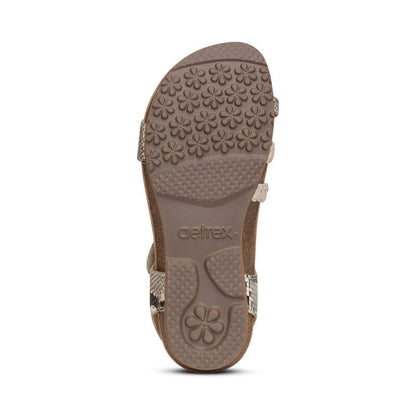 Aetrex Jillian Braided Quarter Strap Sandal - Snake
